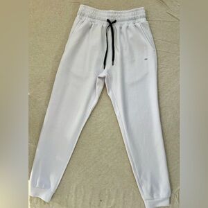 Classic White Joggers with Drawstring